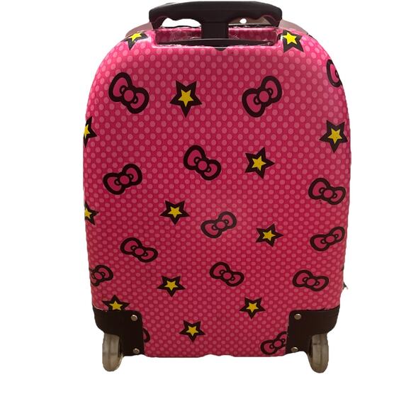 Hello Kitty Rolling Suitcase Hard Shell Girls Pink Luggage 19 x12 x 8 Hard Sided - Picture 9 of 9